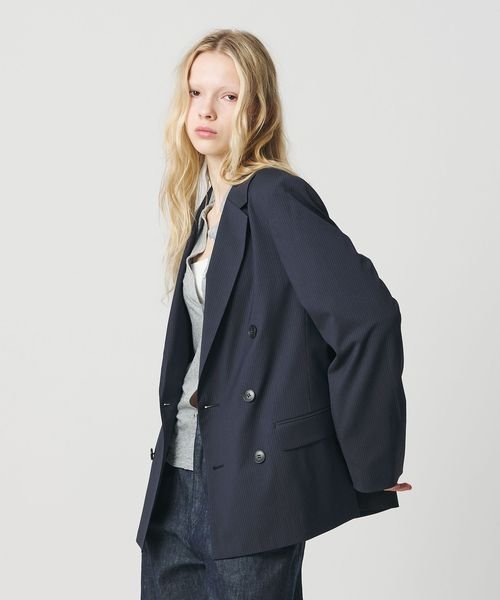 ATTISESSION＞ベルテッド ダブルブレスト ジャケット