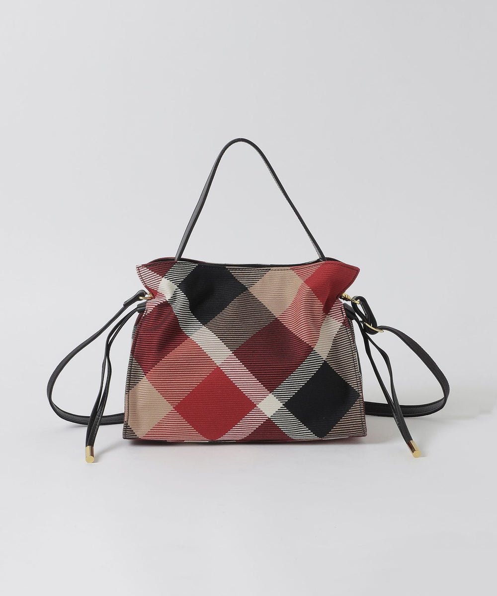 クレストブリッジチェックカルゼギャザーミニバッグ（バッグ）｜BLUE