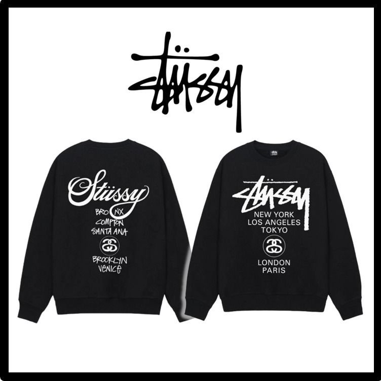 ☆送料・関税込☆STUSSY☆World Tour Crew Black 2024☆ (STUSSY