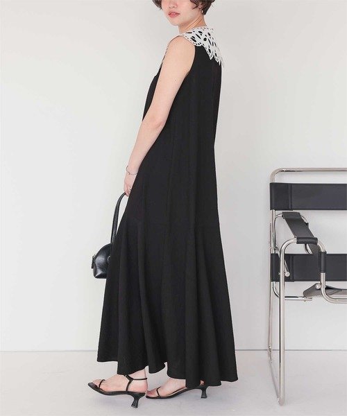 レースつけ襟付ノースリーブワンピース（ワンピース）｜titivate