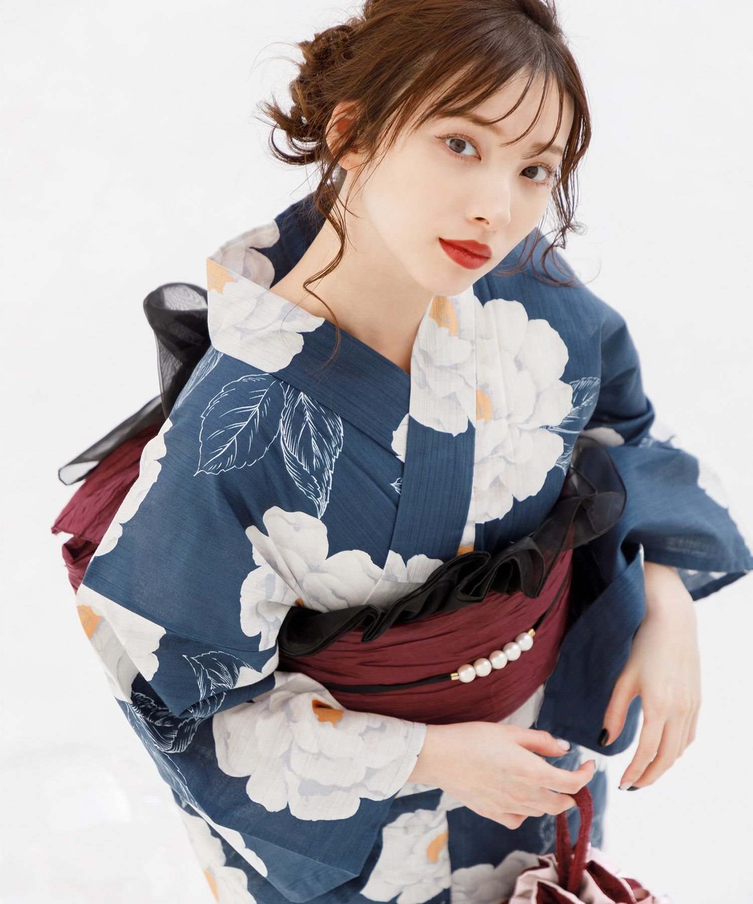 DITA うたかたの月下美人 （浴衣・しわへこ帯・下駄)＋オーガンジーへこ