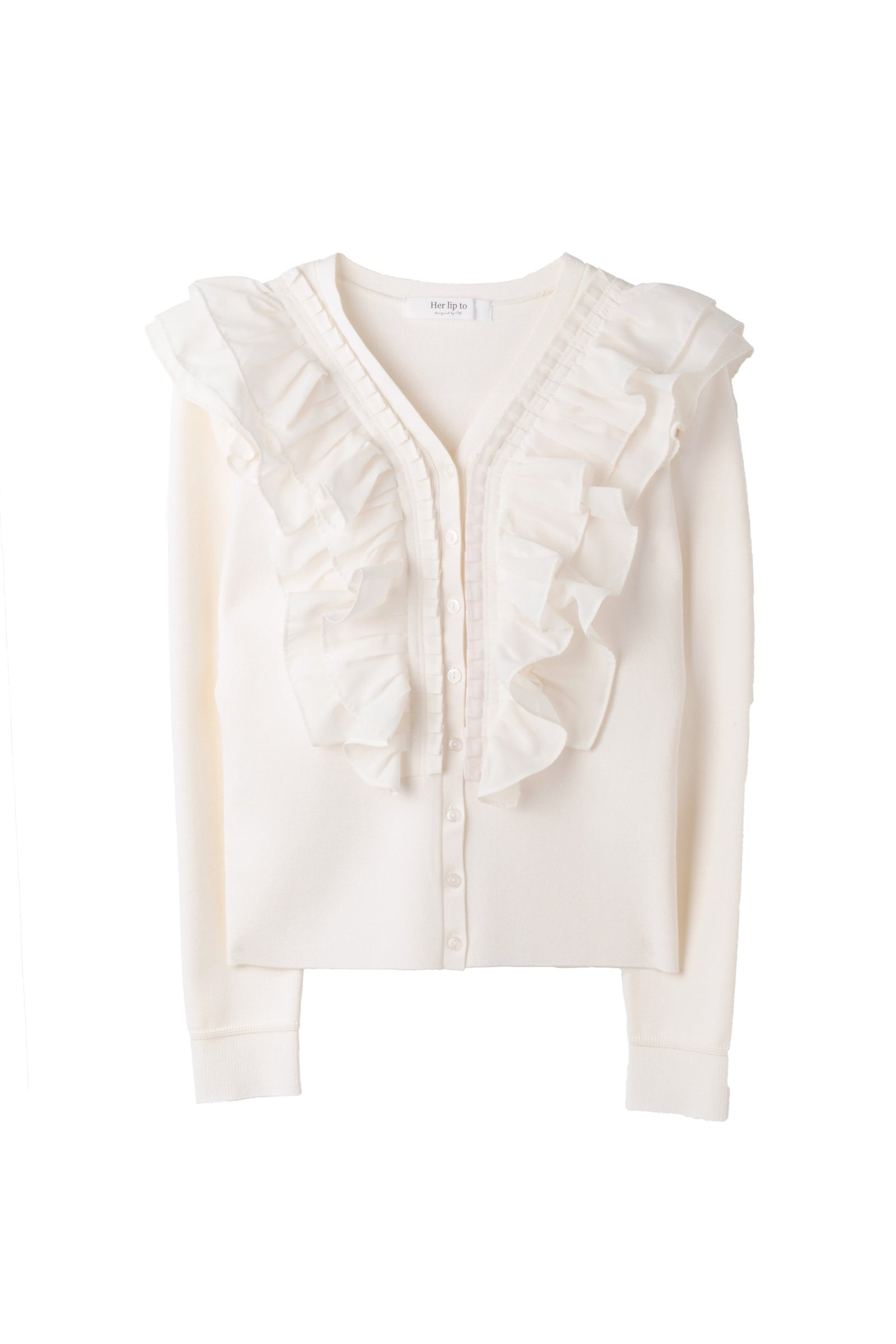 Ruffle Pleated Knit Cardigan