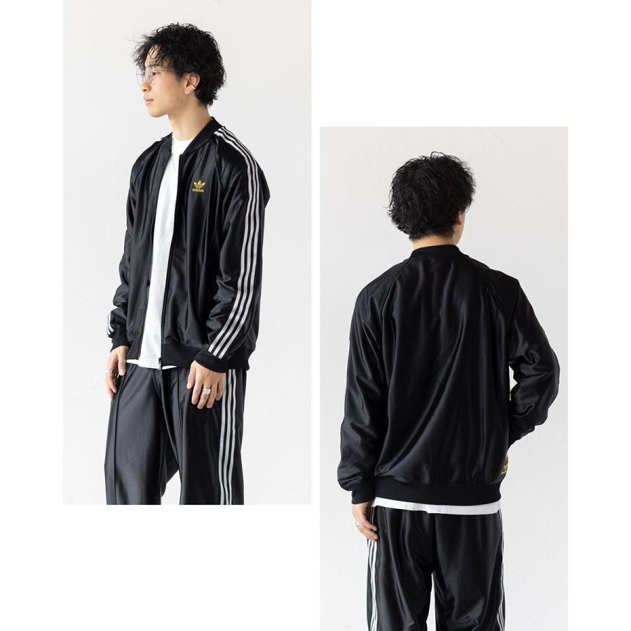 adidas Originals アディダス 光沢 ジャージ 黒×金 JZO91 スーパー