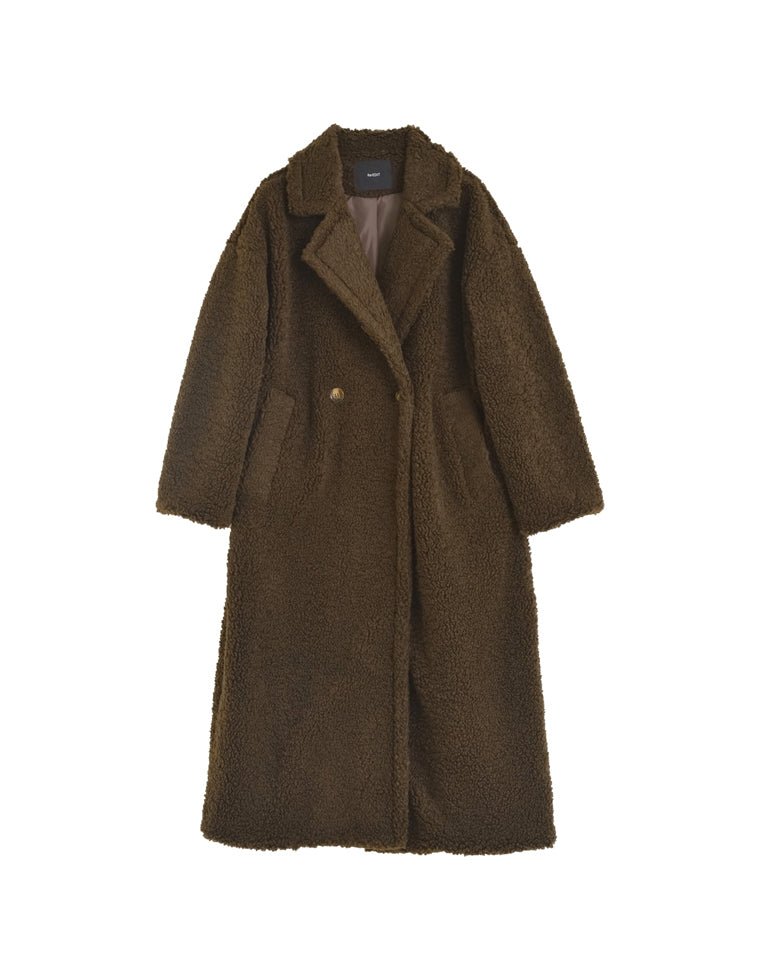 ボアビッグカラーダブルチェスターコート - ジャケット/アウター通販