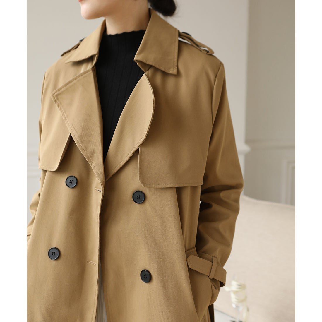 フォースメント Forcement ベルト付きトレンチコート （ブラウン