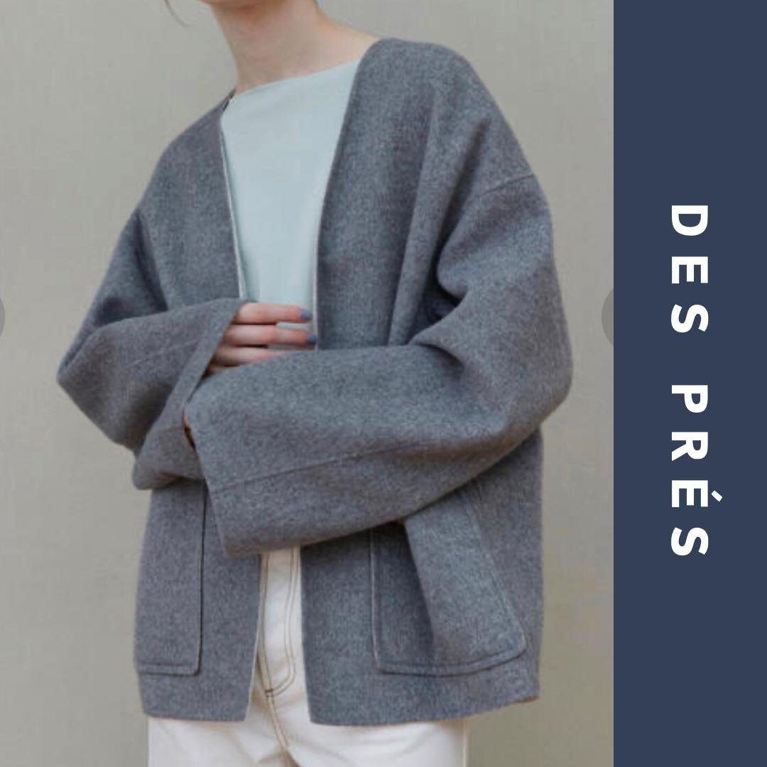未使用✨DES PRS デプレ ウール ノーカラージャケット グレー DES PRES - DES PRES デプレ ノーカラージャケット M グレー 【古着