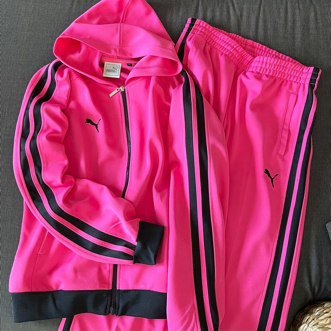 希少レア！美品☆プーマ セットアップ ショッキングピンク ジャージ2本