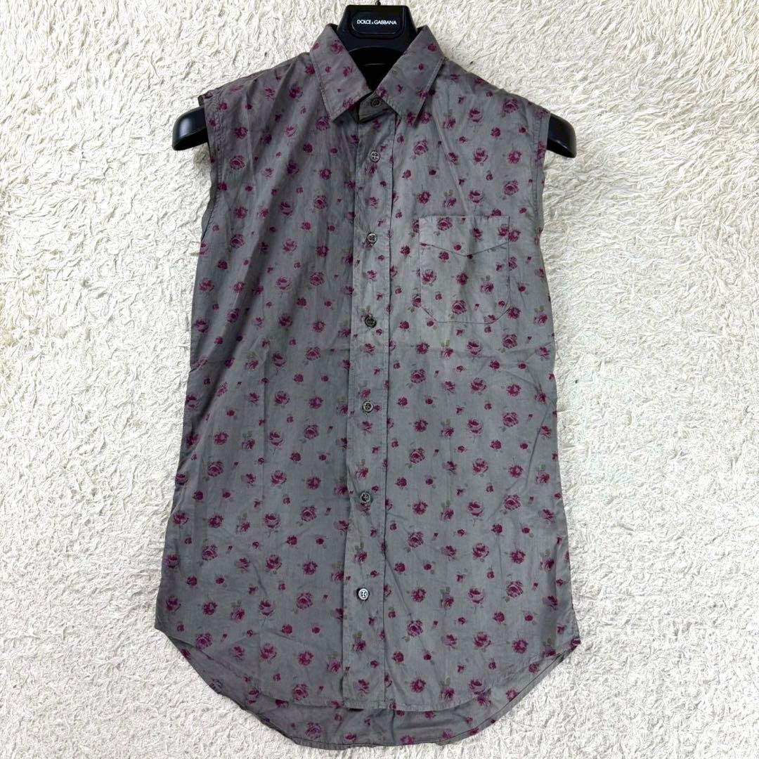 ディオールオム 05SS シャツ ノースリーブ 薔薇柄 エディスリマン 37