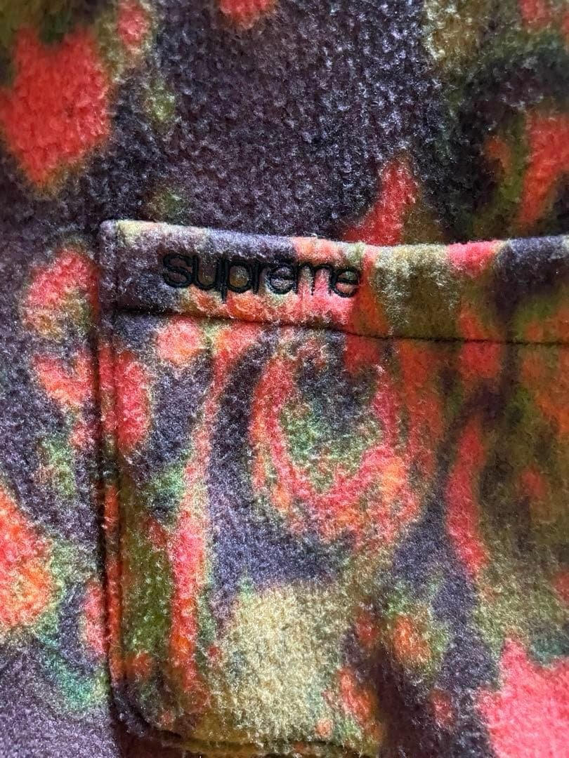 Supreme Paisley Fleece Shirt \"Red\" Lサイズ
