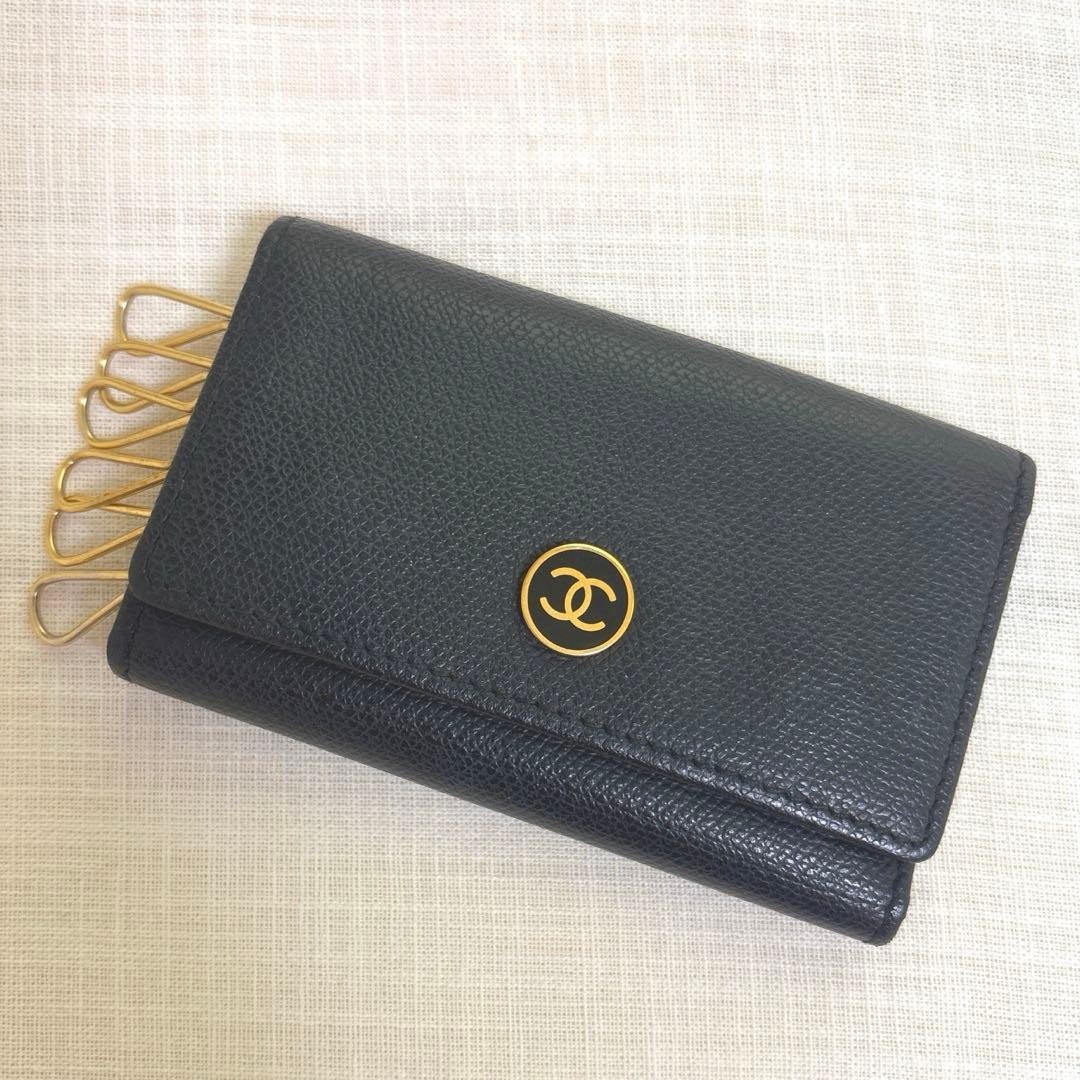 CHANEL シャネル ブラック　レザー　キーケース 中古・古着通販】CHANEL (シャネル) キーケース ブラック｜ブランド