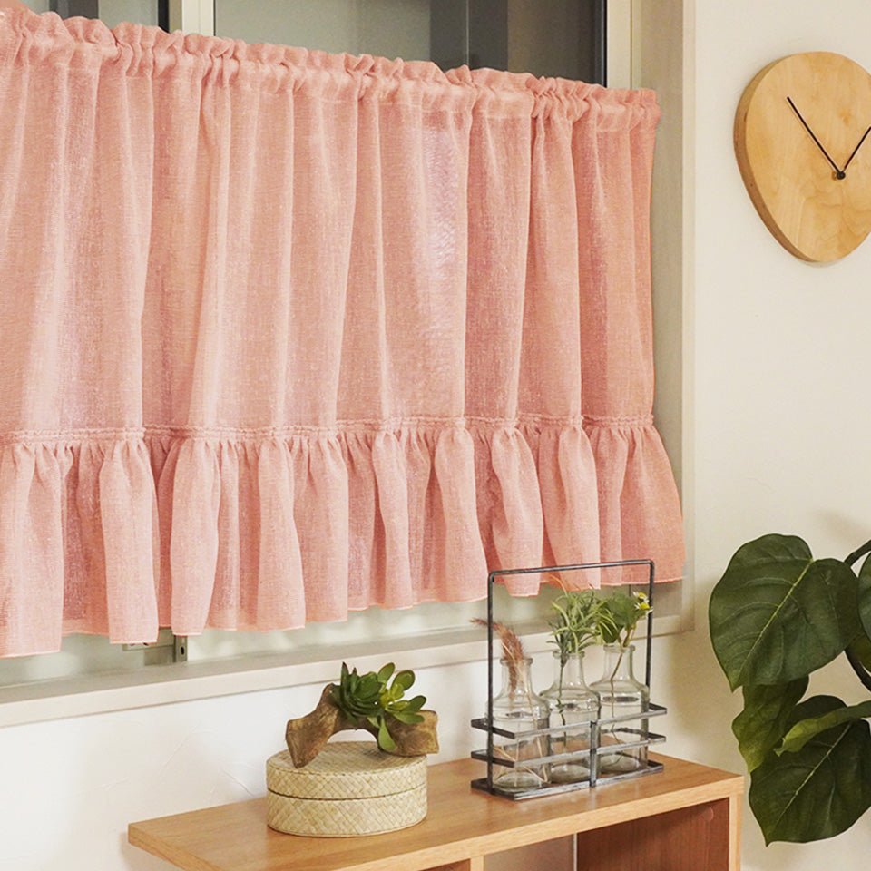 オーダーカフェ｜ボリュームたっぷりふわふわフリルカフェカーテン